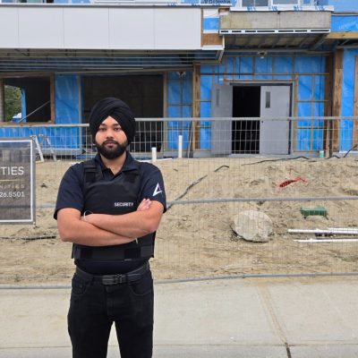 Security guard at residential construction site